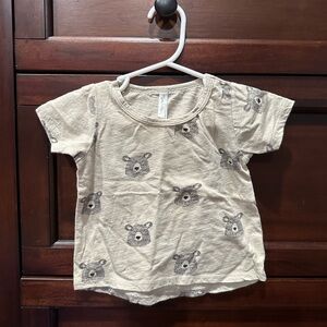 Charming Beige Bear Print Kids Tee